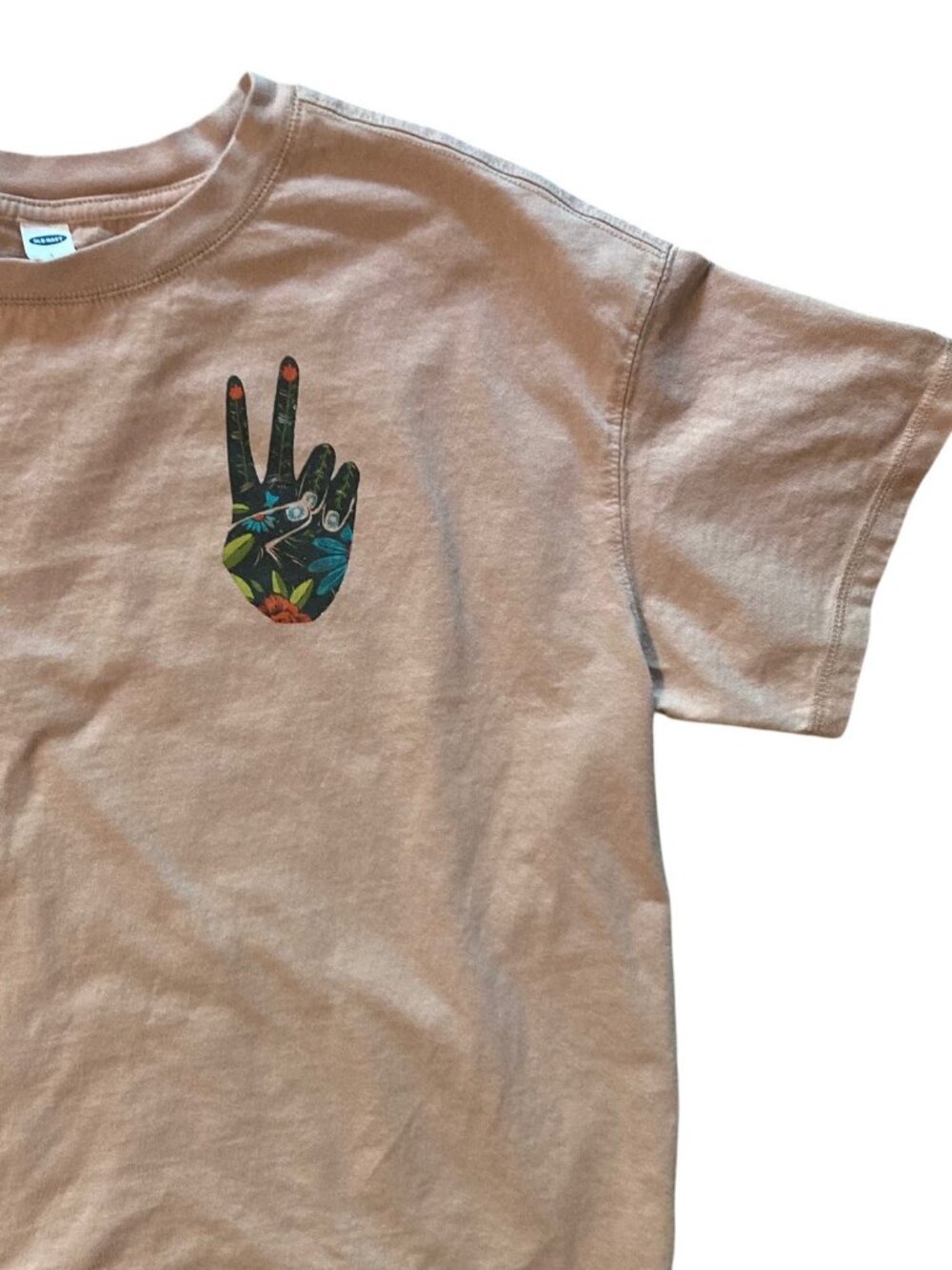 Men's OLD NAVY Floral Peace Sign Graphic Tee T-Shirt Size Large Tall